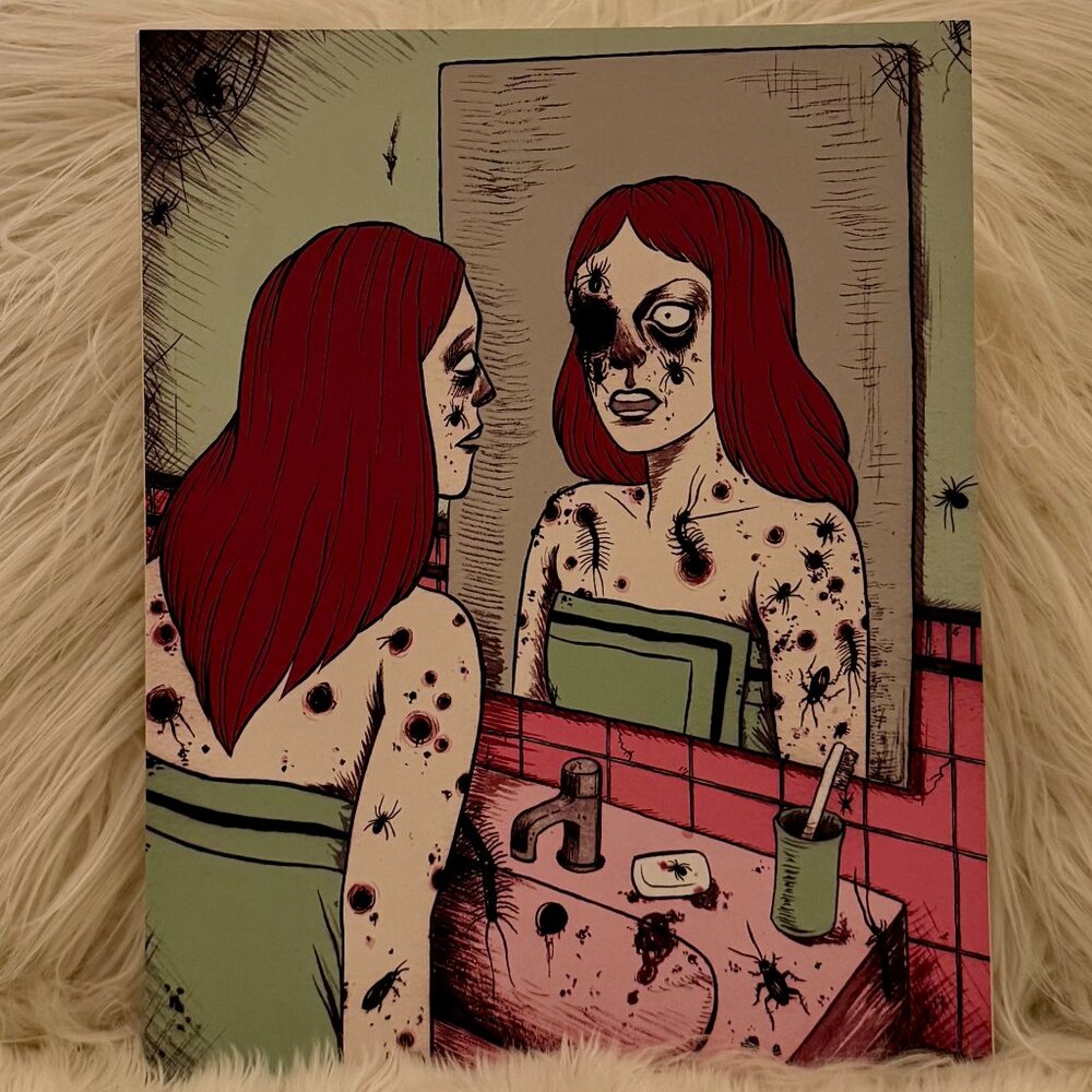 ART print RARE Zombie Bug Girl 8"x10"
